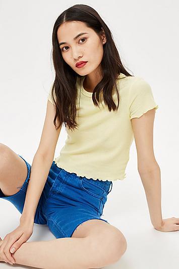 Topshop Short Sleeve Waffle T-shirt