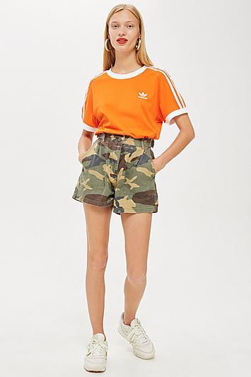 Topshop Camouflage Print Utility Shorts
