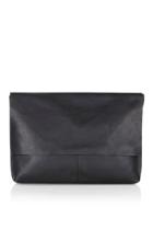 Topshop Real Leather Flap Over Clutch