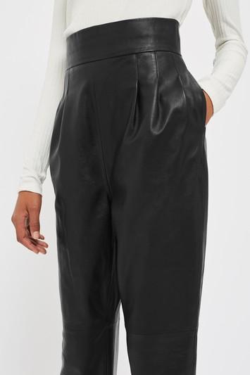 Topshop Straight Leather Trousers By Boutique