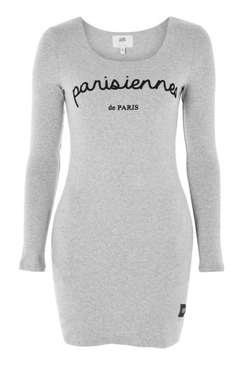 Topshop 'parisienne' Slogan Jersey Dress By Sixth June