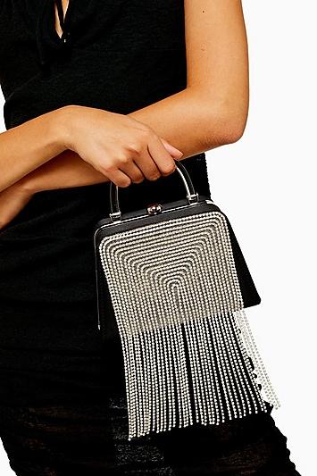 Topshop Glitter Silver Boxy Grab Bag