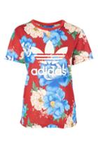Topshop Floral Print Trefoil T-shirt By Adidas Originals