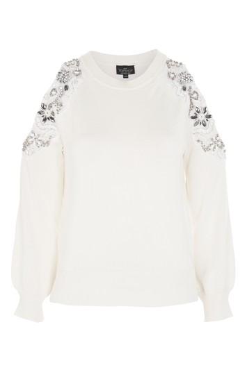Topshop Petite Embroidered Sweatshirt