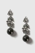 Topshop Leaf Ball Drop Earrings