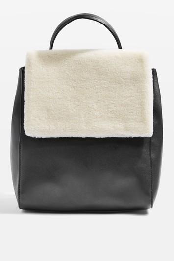 Topshop Mini Faux Fur Trim Backpack