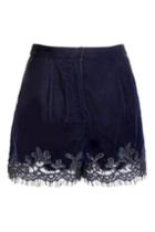 Topshop Velvet Lace Shorts