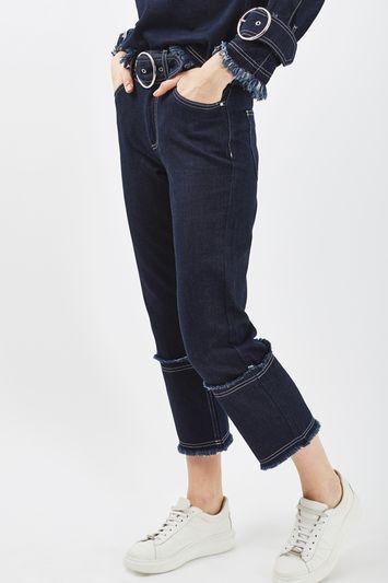 Topshop Cuff Contrast Jeans By Boutique