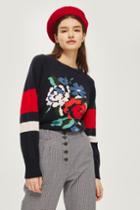 Topshop *floral Knitted Sweater By Yas