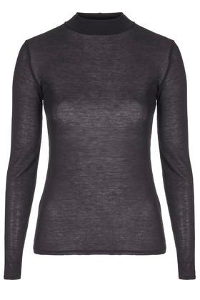 Topshop Sheer Long Sleeved Funnel Neck Top
