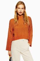 Topshop *fluffy Crop Knitted Jumper By Native Youth
