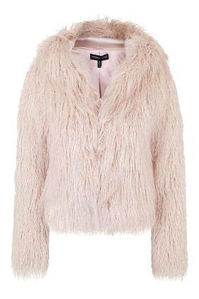 Topshop *faux Fur Hooded Coat By Kendall + Kylie At Topshop