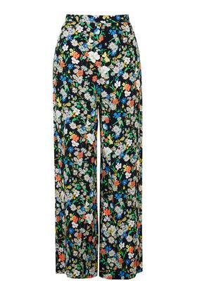 Topshop Petite Retro Floral Wide Leg Trousers