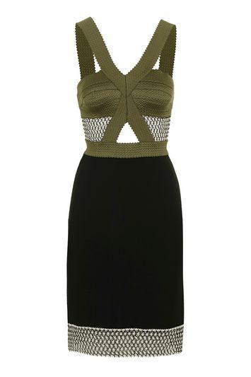 Topshop Colour Block Bandage Dress