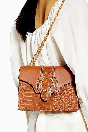 Topshop Ocean Tan Chain Shoulder Bag