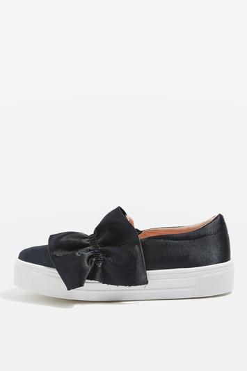 Topshop Tawny Ruffle Satin Trainers