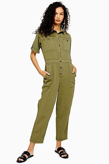 Topshop Utility Boiler Suit With Linen