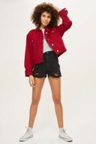Topshop Mom Authentic Rip High Rise Short