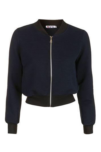 Topshop *rib Bomber Jacket By Wal