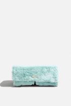 Topshop *icy Faux Fur Makeup Roll Bag By Skinnydip