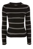 Topshop Striped Flared Sleeve Top