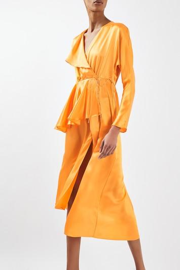 Topshop Satin Peplum Tea Dress By Boutique