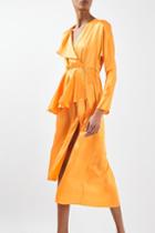 Topshop Satin Peplum Tea Dress By Boutique