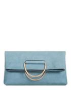 Topshop *faux Suede Leather Clutch Bag By Koko Couture