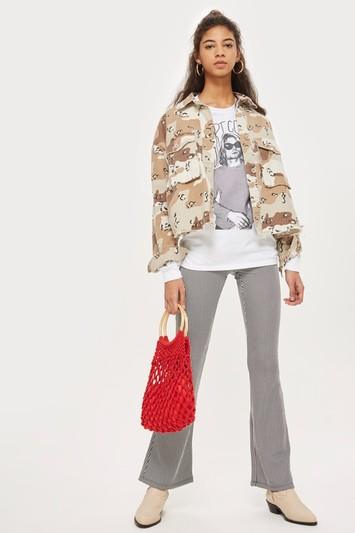 Topshop Tall Striped Flare Trousers