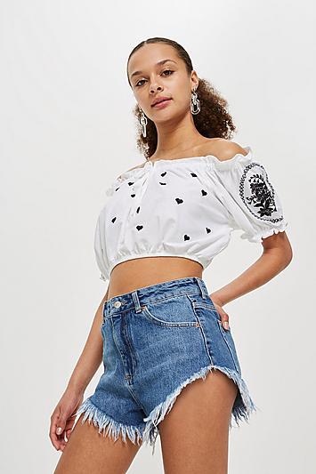 Topshop Fray Hem Kiri Shorts