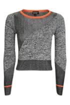 Topshop Mixed Marl Blocked Crop Jumper
