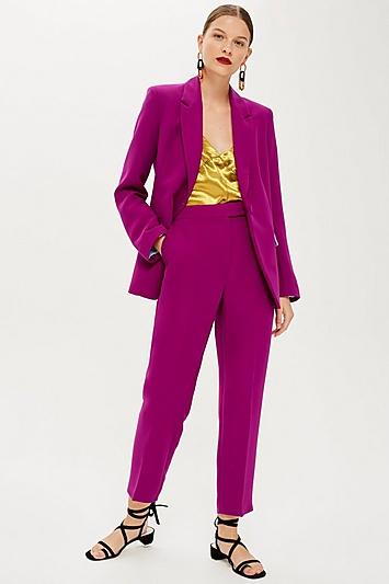Topshop Magenta Suit Trousers