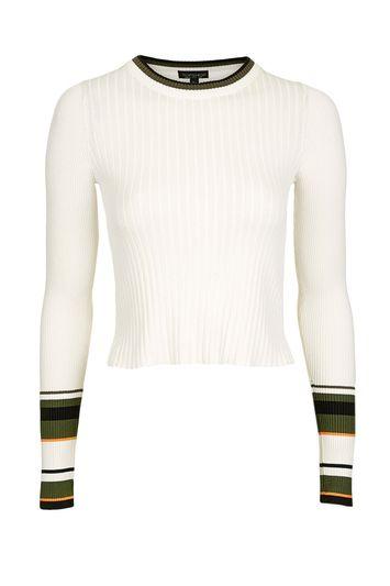 Topshop Stripe Cuff Crop Top