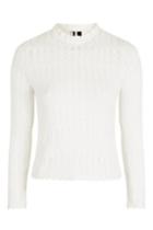 Topshop Sheer Stitch Frill Top