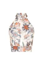 Topshop *printed Cross Over Top By Love