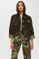 Topshop Cord Camouflage Shacket