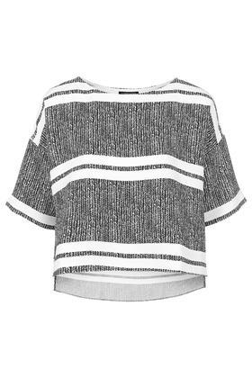 Topshop Petite Herringbone Striped Print Tee