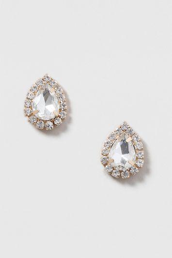 Topshop Rhinestone Teardrop Earrings