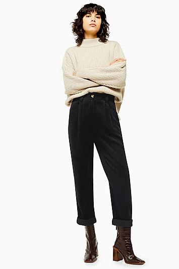 Topshop Black Casual Corduroy Trousers