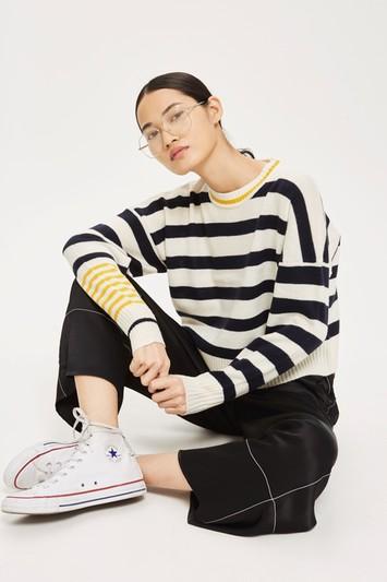 Topshop Slouchy Stripe Sweater