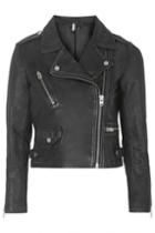 Topshop Petite Luxe Leather Biker Jacket