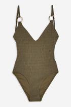Topshop Shirred Ring Plunge One Piece