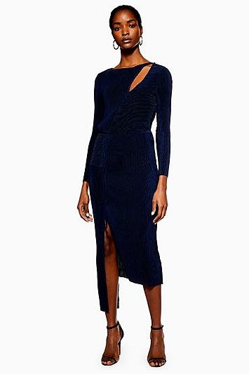 Topshop *plisse Panelled Dress By Boutique