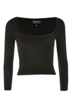 Topshop Fine Gauge Square Neck Knitted Top