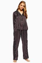 Topshop Black Satin Stripe Pyjama Trousers