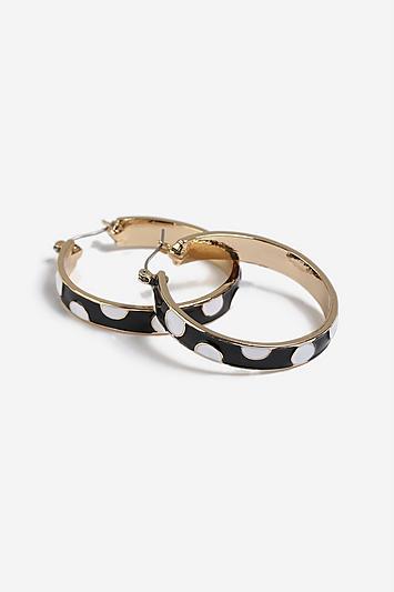 Topshop Polka Dot Enamel Hoops