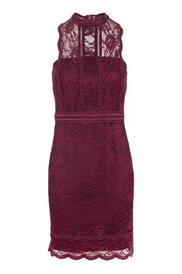 Topshop Scallop Mix Lace Bodycon Dress