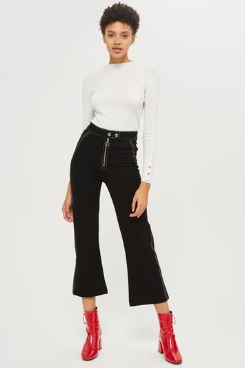 Topshop Ponte Kick Flare Pants