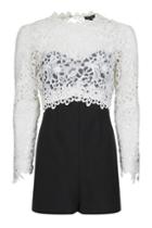 Topshop Tall Lace Panel Playsuit