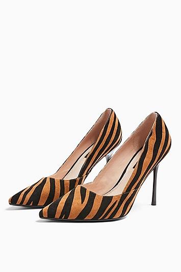 Topshop *wide Fit Georgia Zebra Court Shoes